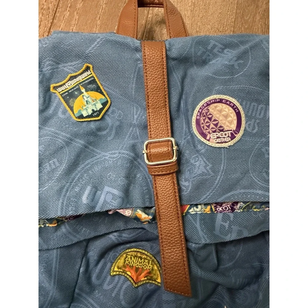 Walt Disney World Passport Series Blue Patch Backpack Rucksack Mickey Parks